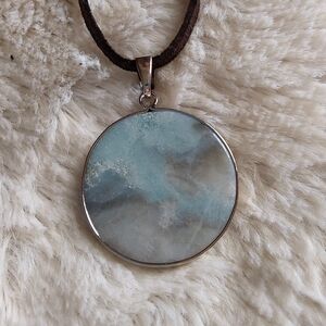 🌺 NEW Amazonite/Silver Pendant Necklace